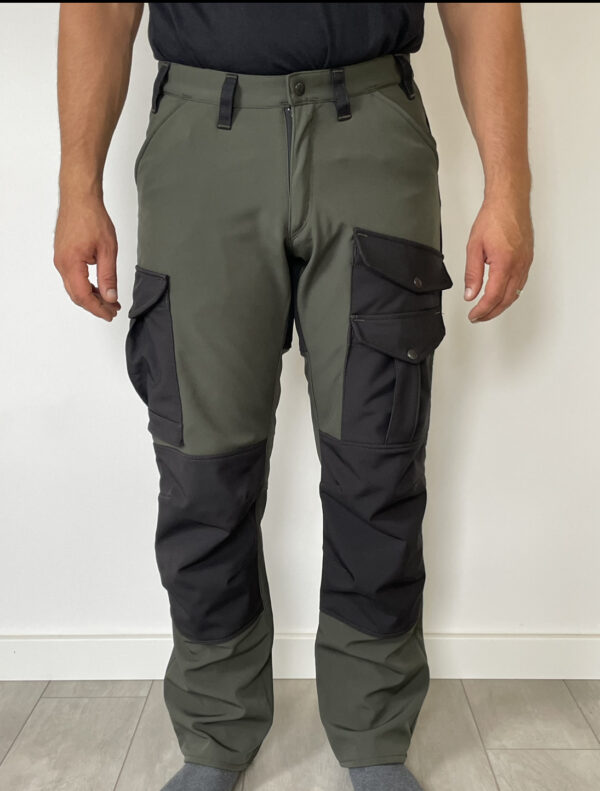 Softshell Lovacke Hlace Zeleno-Crne sa podstavom